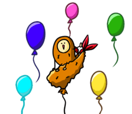 Alien from fried prawn sticker #12507022