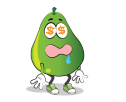 Set of Green Pear Faces Animated sticker #12510046