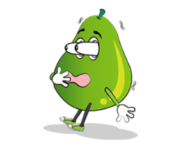 Set of Green Pear Faces Animated sticker #12510047