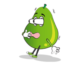 Set of Green Pear Faces Animated sticker #12510047