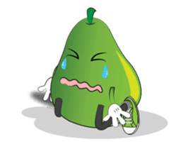 Set of Green Pear Faces Animated sticker #12510048