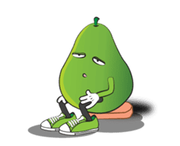 Set of Green Pear Faces Animated sticker #12510050