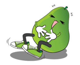 Set of Green Pear Faces Animated sticker #12510051
