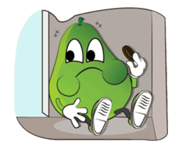 Set of Green Pear Faces Animated sticker #12510054