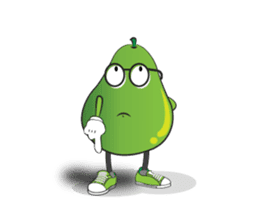 Set of Green Pear Faces Animated sticker #12510056