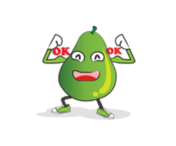 Set of Green Pear Faces Animated sticker #12510058
