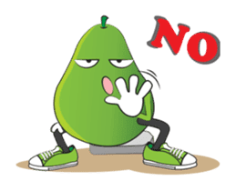 Set of Green Pear Faces Animated sticker #12510060