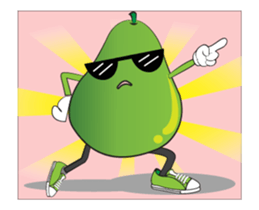 Set of Green Pear Faces Animated sticker #12510063