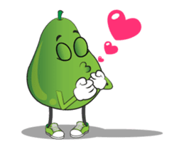 Set of Green Pear Faces Animated sticker #12510064