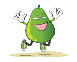 Set of Green Pear Faces Animated sticker #12510067