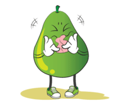 Set of Green Pear Faces Animated sticker #12510068