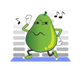 Set of Green Pear Faces Animated sticker #12510069