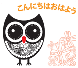 zentangle owl sticker #12511558