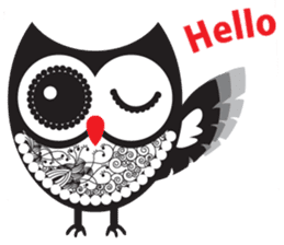 zentangle owl sticker #12511559