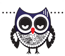 zentangle owl sticker #12511567