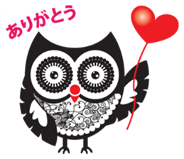 zentangle owl sticker #12511569
