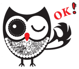 zentangle owl sticker #12511570