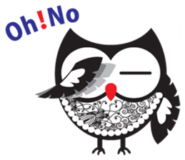 zentangle owl sticker #12511576