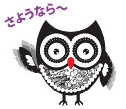 zentangle owl sticker #12511585