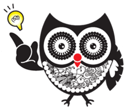 zentangle owl sticker #12511587