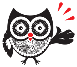 zentangle owl sticker #12511588