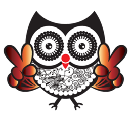zentangle owl sticker #12511589
