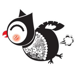 zentangle owl sticker #12511597