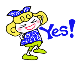 Large Font colorful Girl 2 summer sticker #12517403