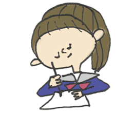 Nice schoolgirl in motion sticker #12519480