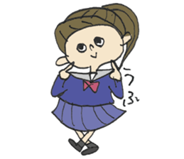 Nice schoolgirl in motion sticker #12519490