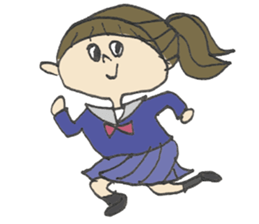 Nice schoolgirl in motion sticker #12519494
