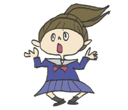 Nice schoolgirl in motion sticker #12519495