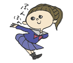 Nice schoolgirl in motion sticker #12519497