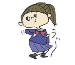 Nice schoolgirl in motion sticker #12519498