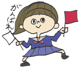 Nice schoolgirl in motion sticker #12519509