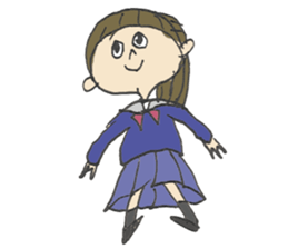 Nice schoolgirl in motion sticker #12519512