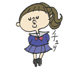Nice schoolgirl in motion sticker #12519513
