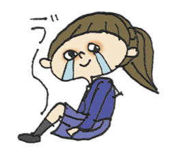 Nice schoolgirl in motion sticker #12519515