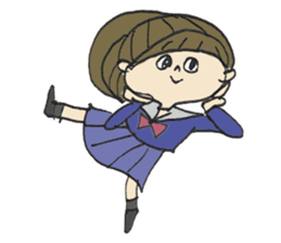 Nice schoolgirl in motion sticker #12519517