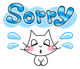 Cheerful & Sweet ! White Cat sticker #12520607