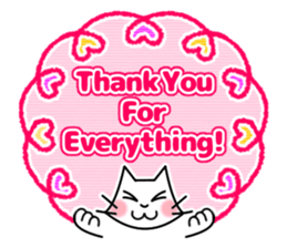 Cheerful & Sweet ! White Cat sticker #12520610