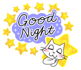 Cheerful & Sweet ! White Cat sticker #12520613