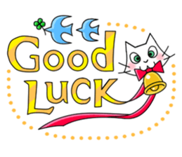 Cheerful & Sweet ! White Cat sticker #12520618