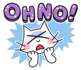 Cheerful & Sweet ! White Cat sticker #12520626