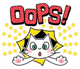 Cheerful & Sweet ! White Cat sticker #12520627