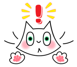 Cheerful & Sweet ! White Cat sticker #12520633