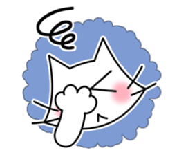 Cheerful & Sweet ! White Cat sticker #12520636