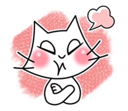 Cheerful & Sweet ! White Cat sticker #12520637