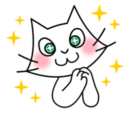 Cheerful & Sweet ! White Cat sticker #12520640
