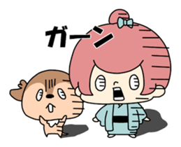 Japanese style ogurakomachi sticker. sticker #12521666